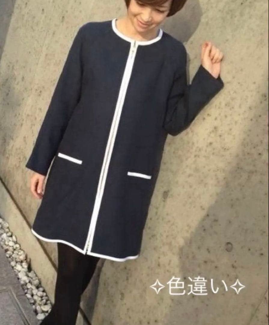 ✼美品✼ イエナ リネン パイピング シンプル ノーカラーコート 春コート