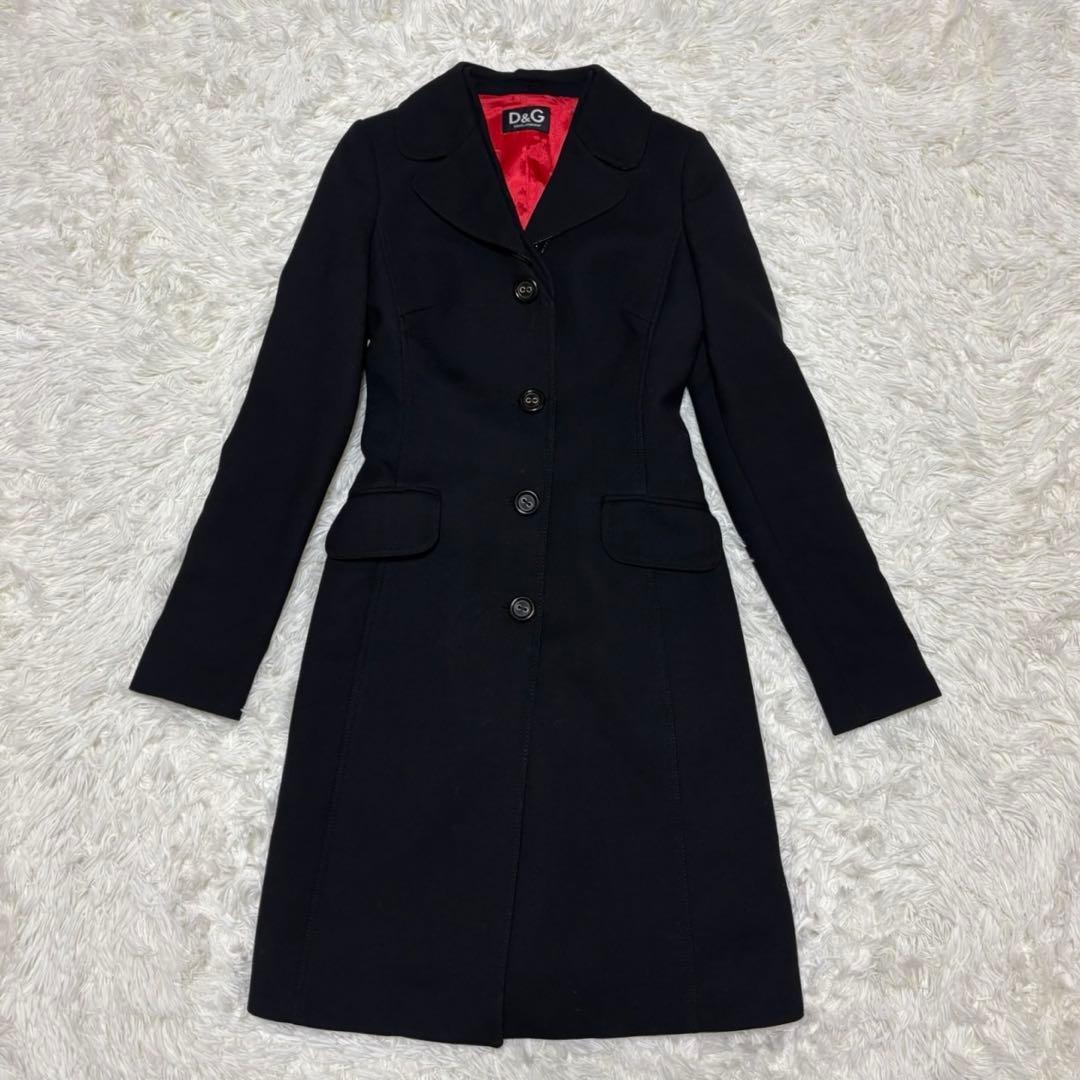 【ドルチェ＆ガッバーナ】2way ロングコート　S　黒　レディース