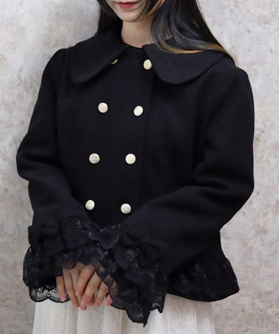 axes femme 裾レースショートコート