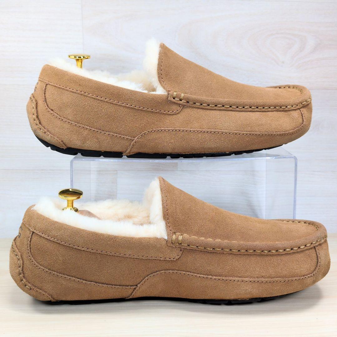 UGG アグ 27.0cm スエード モカシン ブラウン ボア S322