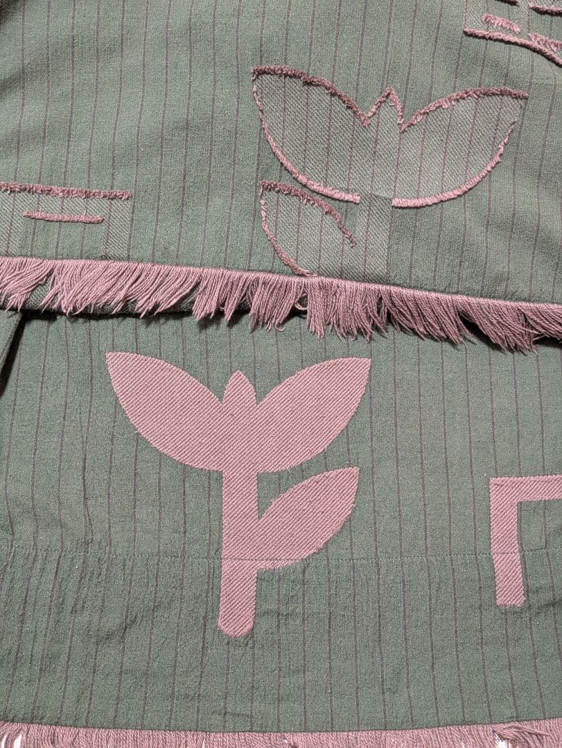HaaT ISSEY MIYAKE 刺繍デザインスカート フリンジ 綿100%