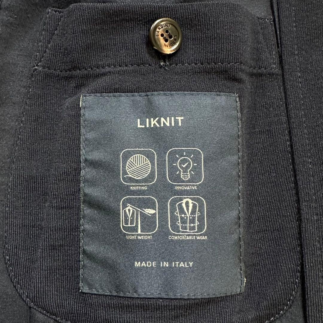 現行◎ラルディーニ LIKNIT アンコンジャケット 純正ブートニエール 紺48