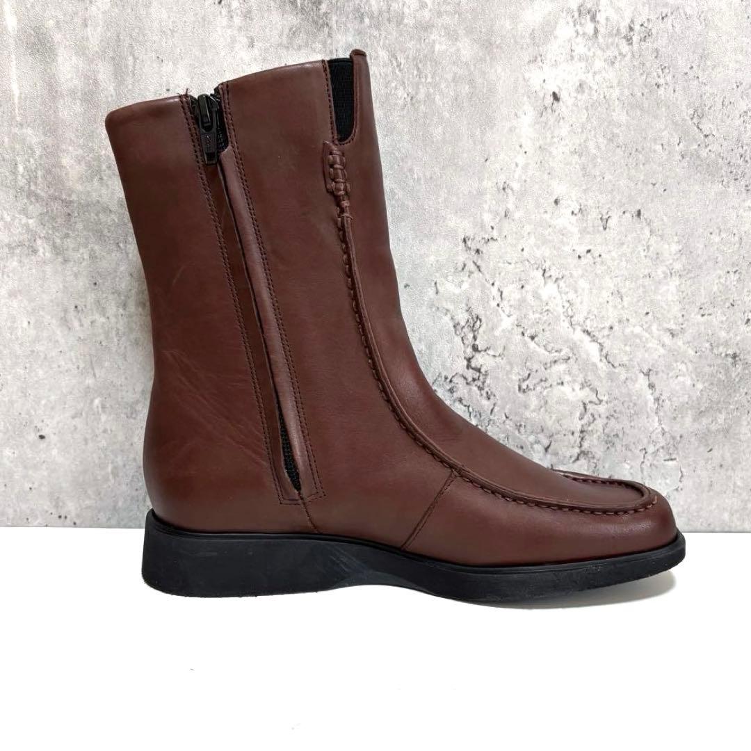 新品タグ【Clarks】クラークス ショートブーツ ブラウン 23cm レザー