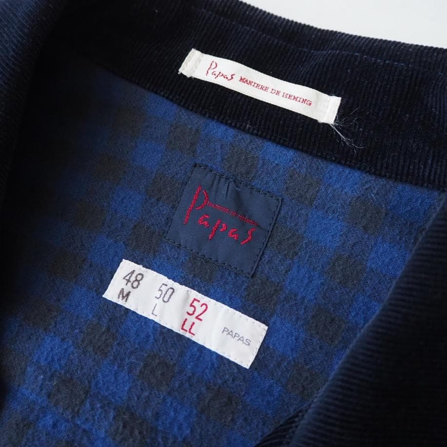 Papas パパス コーデュロイ カバーオール 52 LL ネイビー