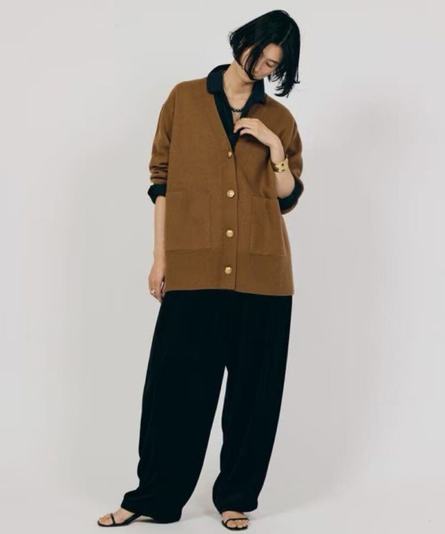 curensology2024FW アッシュクウールカーディガン　キャメル54