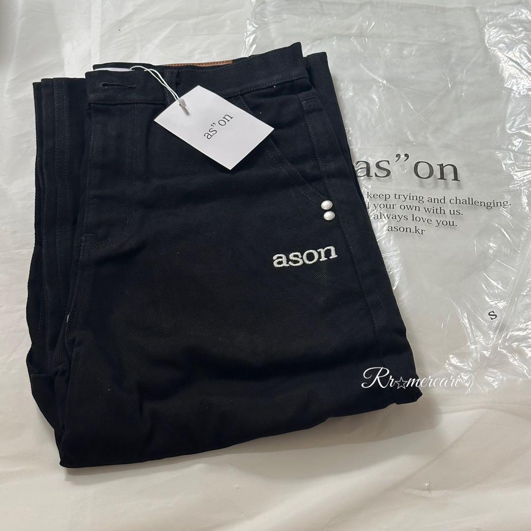 新品★即日発送★韓国ASON as''on ブラック デニムパンツ　S　/a2