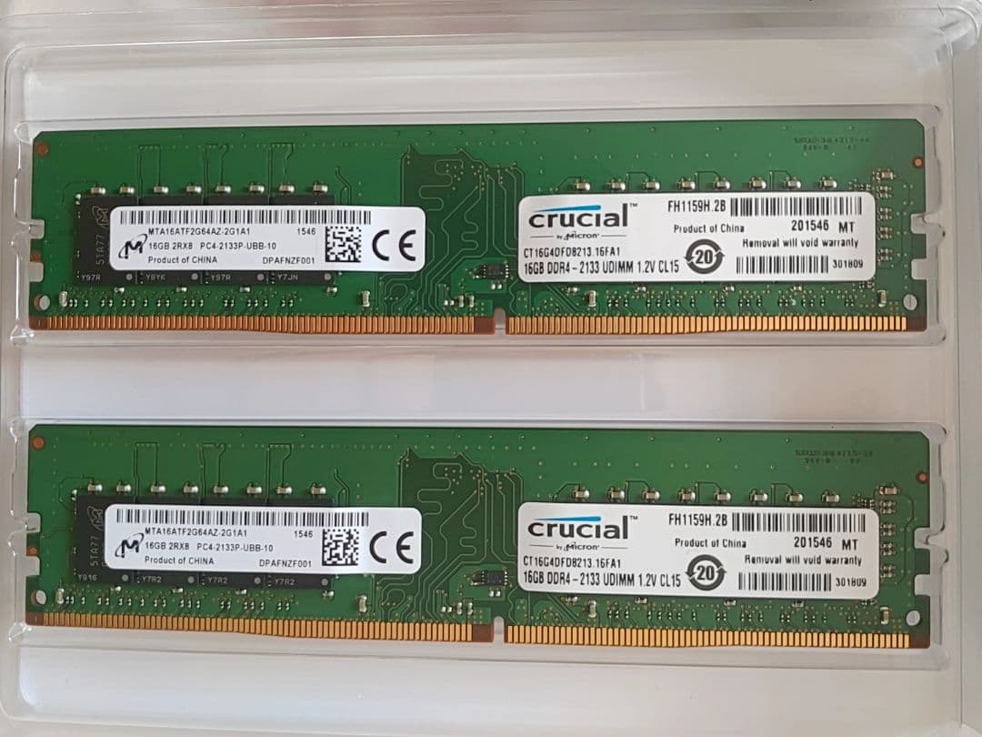 Crucial DDR4 32GB (16GB×2) 2133 デスクトップ