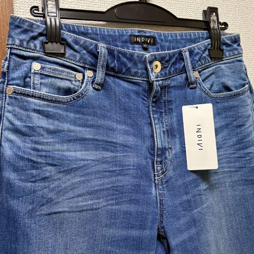 かりんとう♩新品タグ付き☆インディヴィ ワイドストレート デニムパンツ
