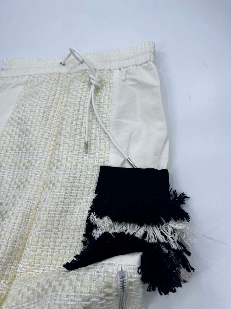 希少/美品 2021/sacai/ツイード フリンジ スカート