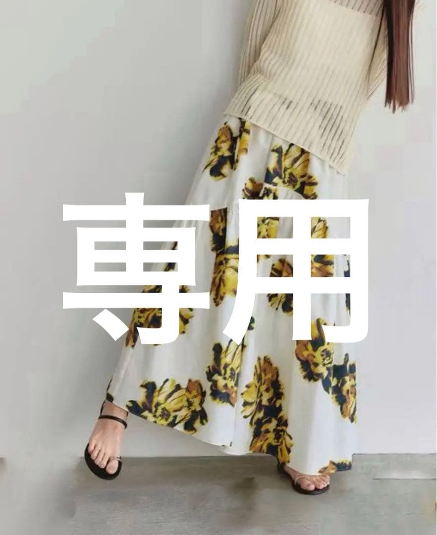 美品✨<EMMEL REFINES>EM ビッグフラワーヘムギザースカート M