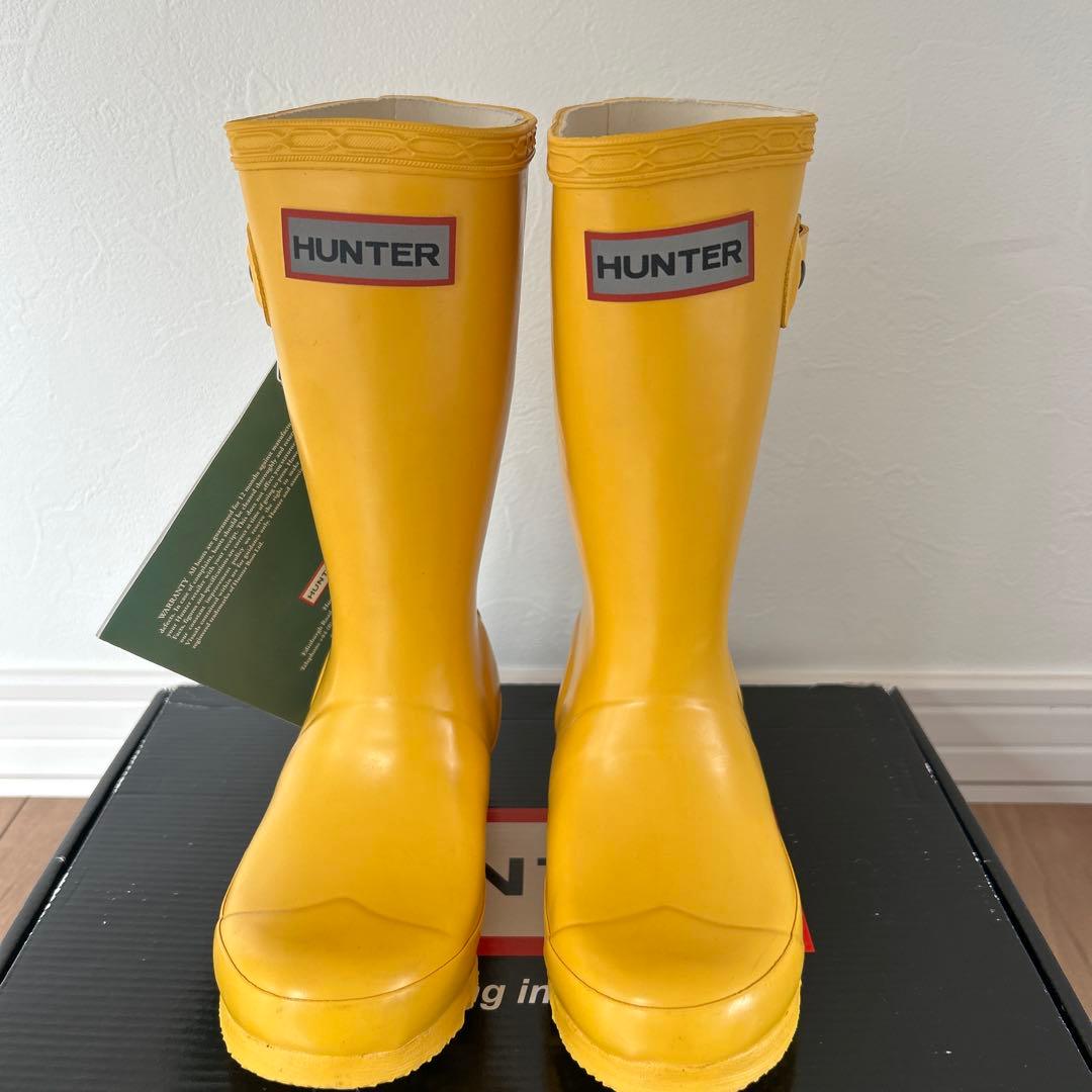 【新品未使用】HUNTER レインブーツ　キッズ イエロー　UK10