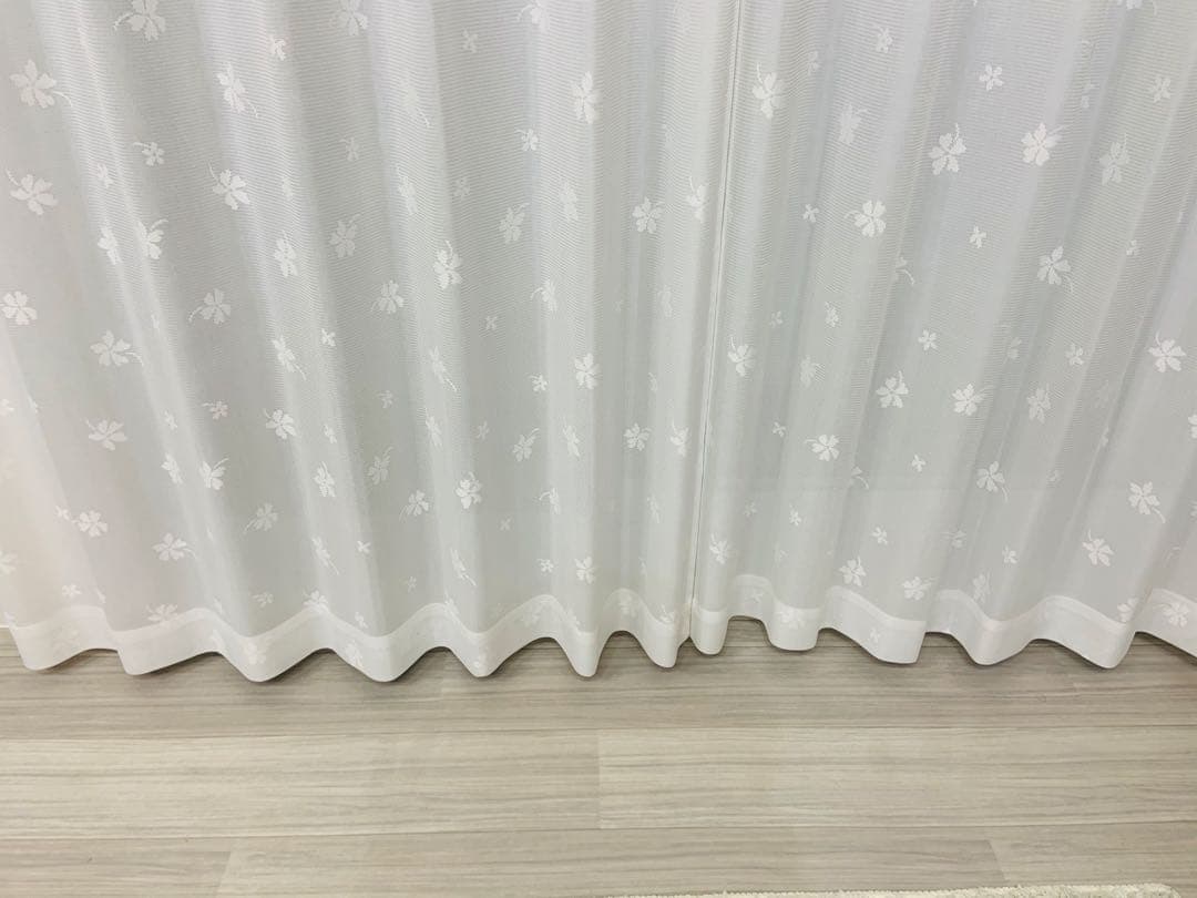 マロちゃん　レースカーテン　フレイヤ　200㎝×250㎝　2枚