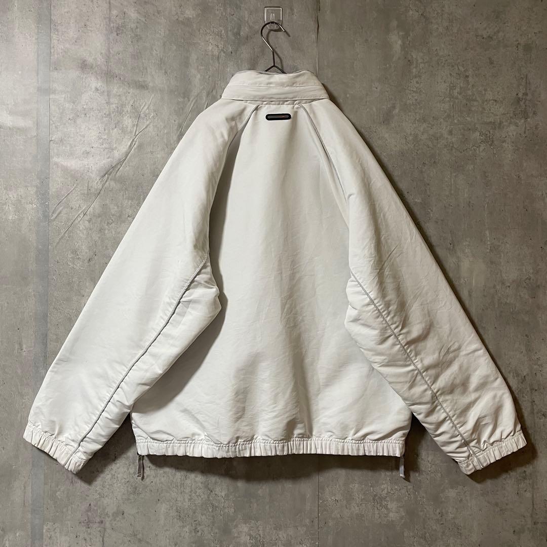 NIKEナイキトラックジャケットハーフジップブルゾンプルオーバー白ホワイト黒刺繍