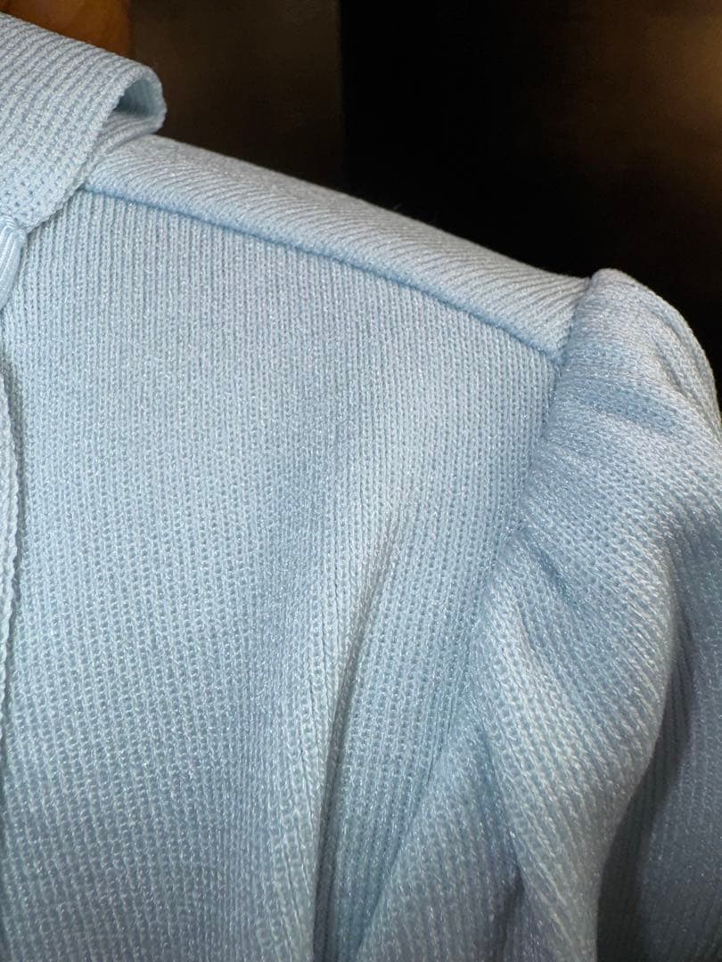 【Reneルネ】新品定価42,000円ピークス素材水色 リボンボレロ36