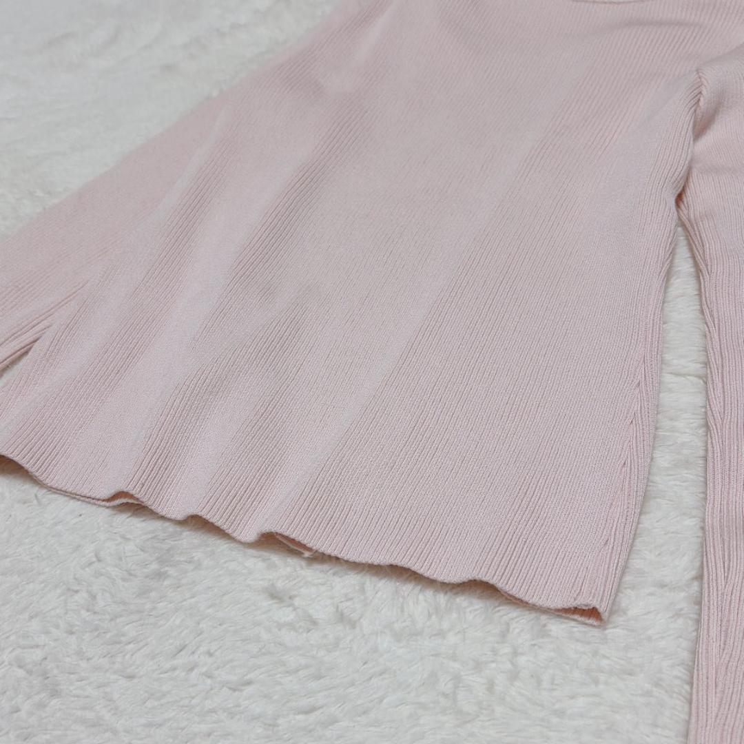 極美品 Rene コサージュ付 リブカーディガン ピンク セレモニー 34