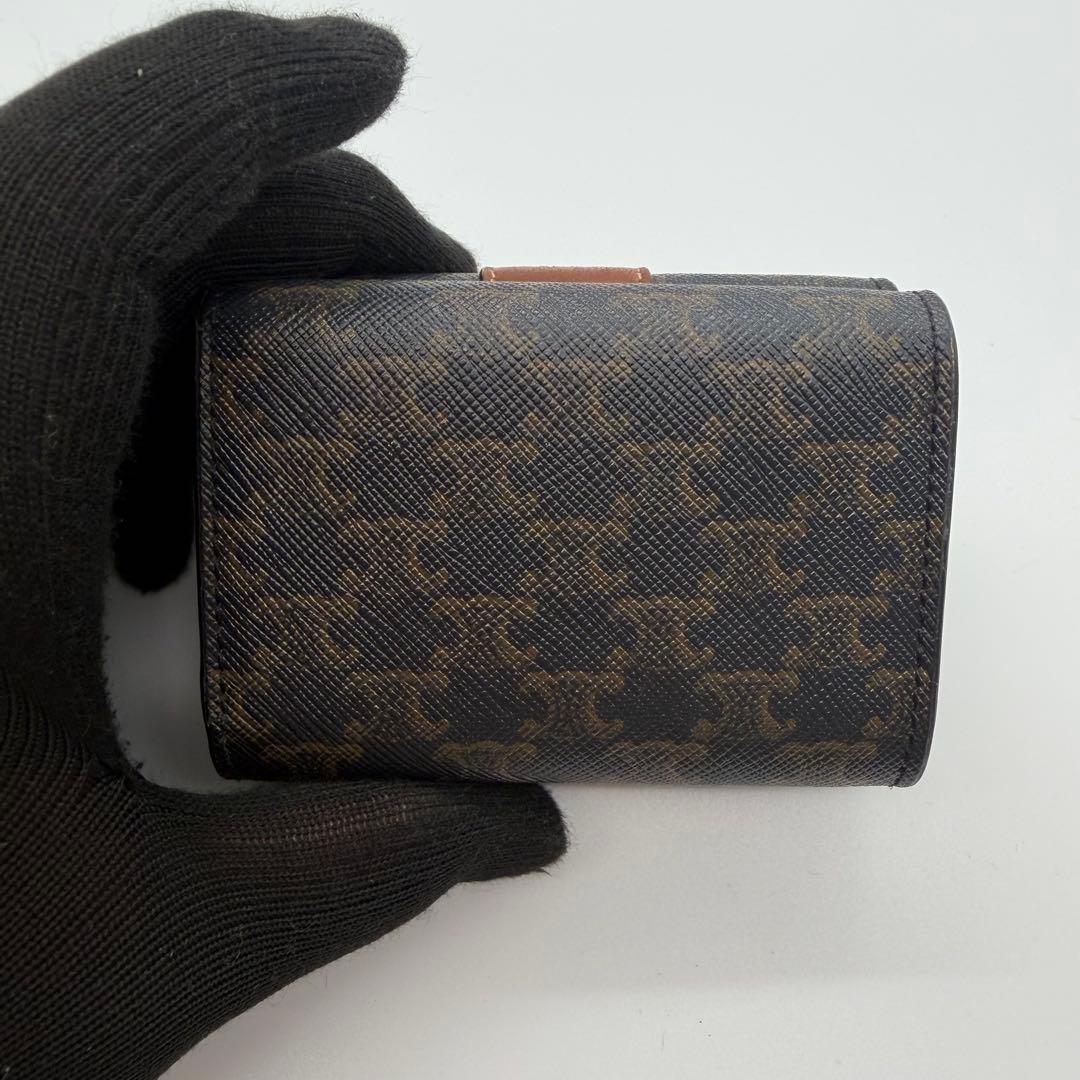 極美品　セリーヌ　スモール トリフォールド ウォレット　トリオンフ　レザー