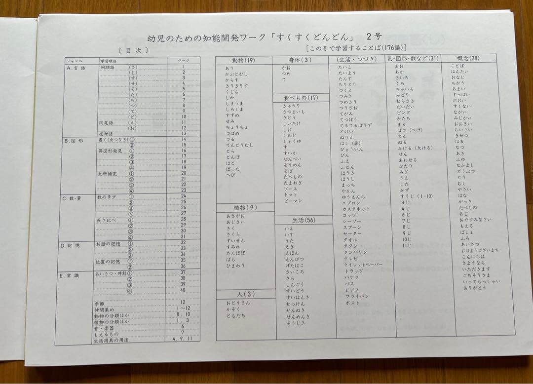 幼児のための知能開発ワーク すくすくどんどん 家庭学習1〜15