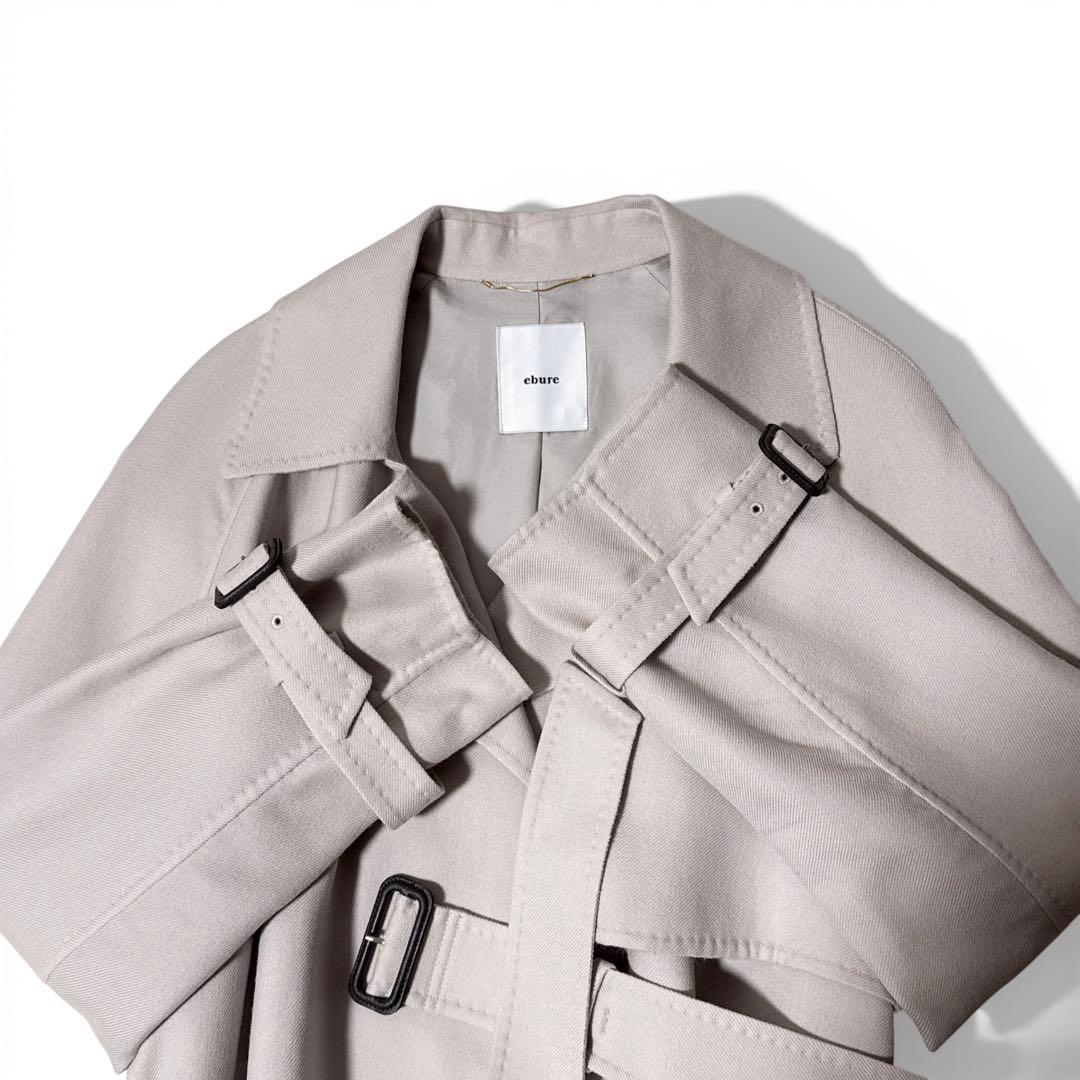 極美品✨️￥15万　22AW　エブール　ライトリバートレンチ コート　アイボリー