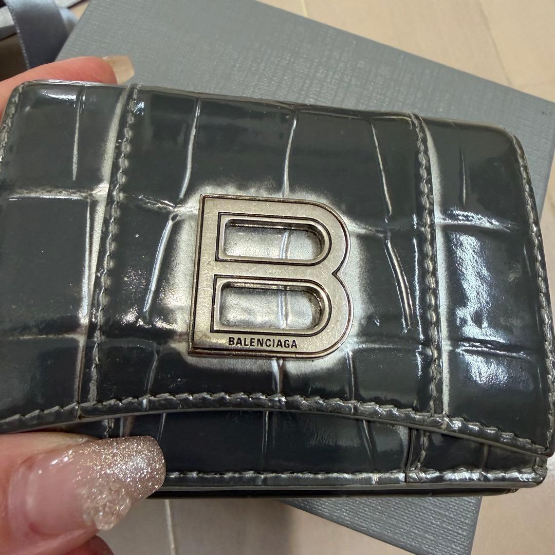 BALENCIAGA 3つ折り財布 クロコ型押し