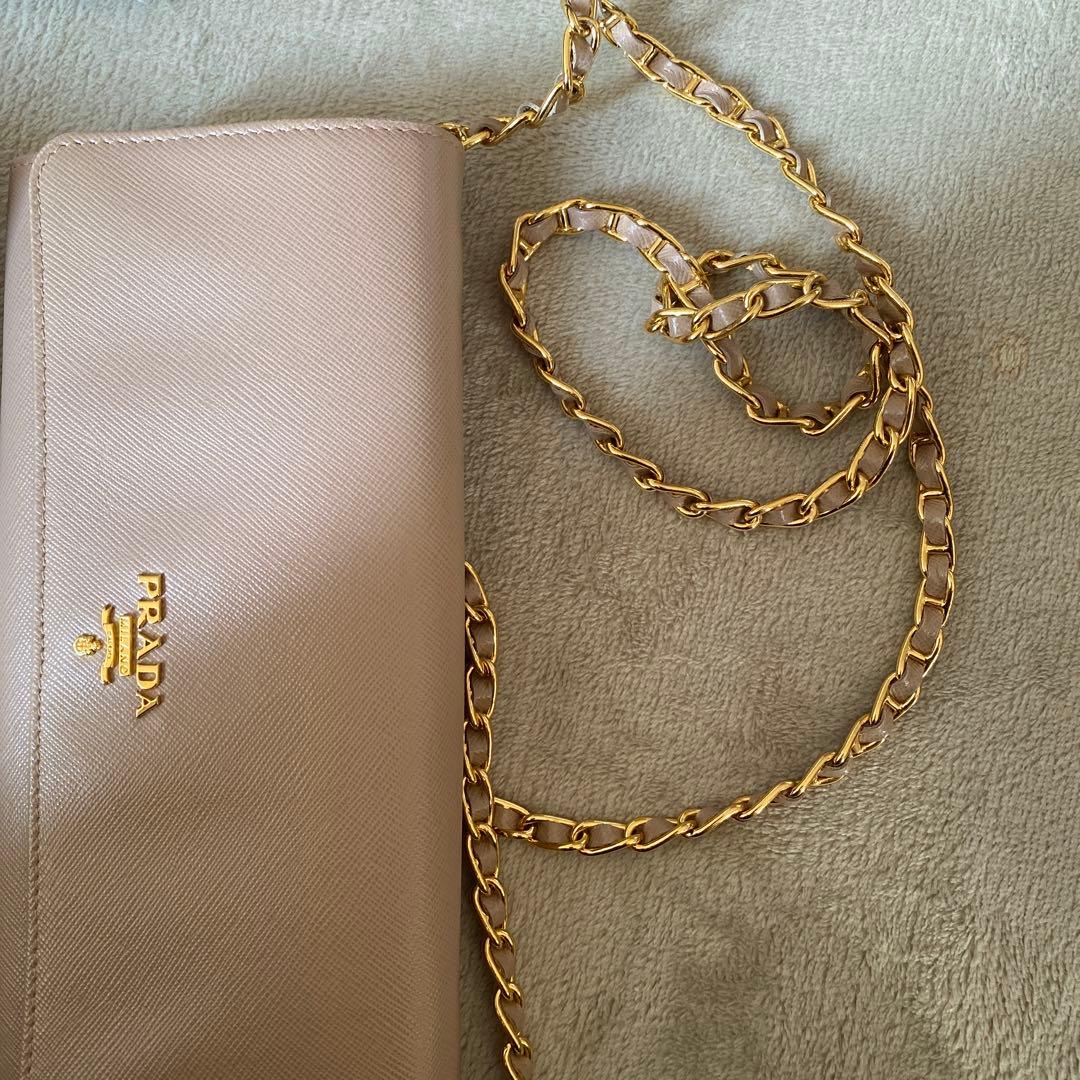 【希望価格教えてください】PRADA ピンクベージュ サフィアーノ