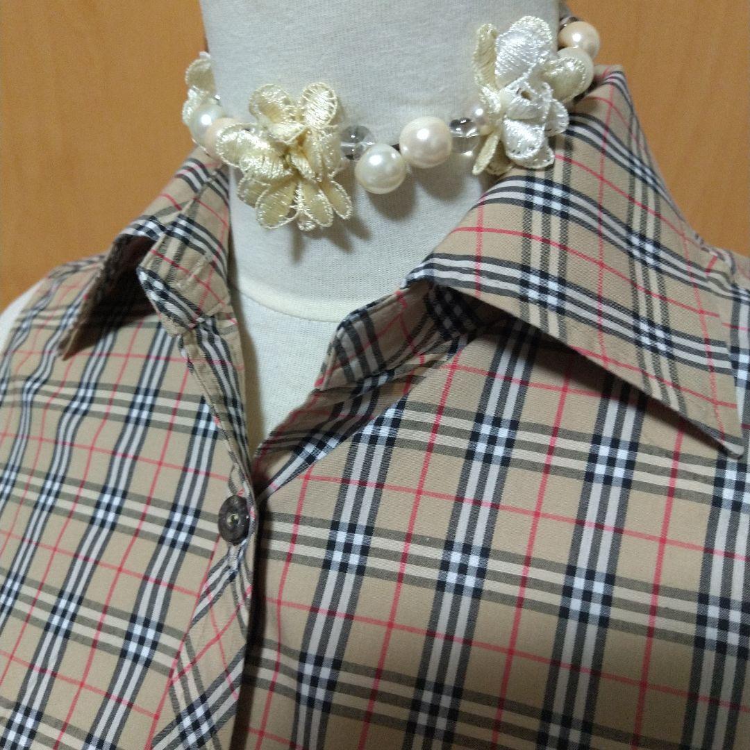 【美品】Burberry ノバチェック柄 ノースリーブポロシャツ y2k
