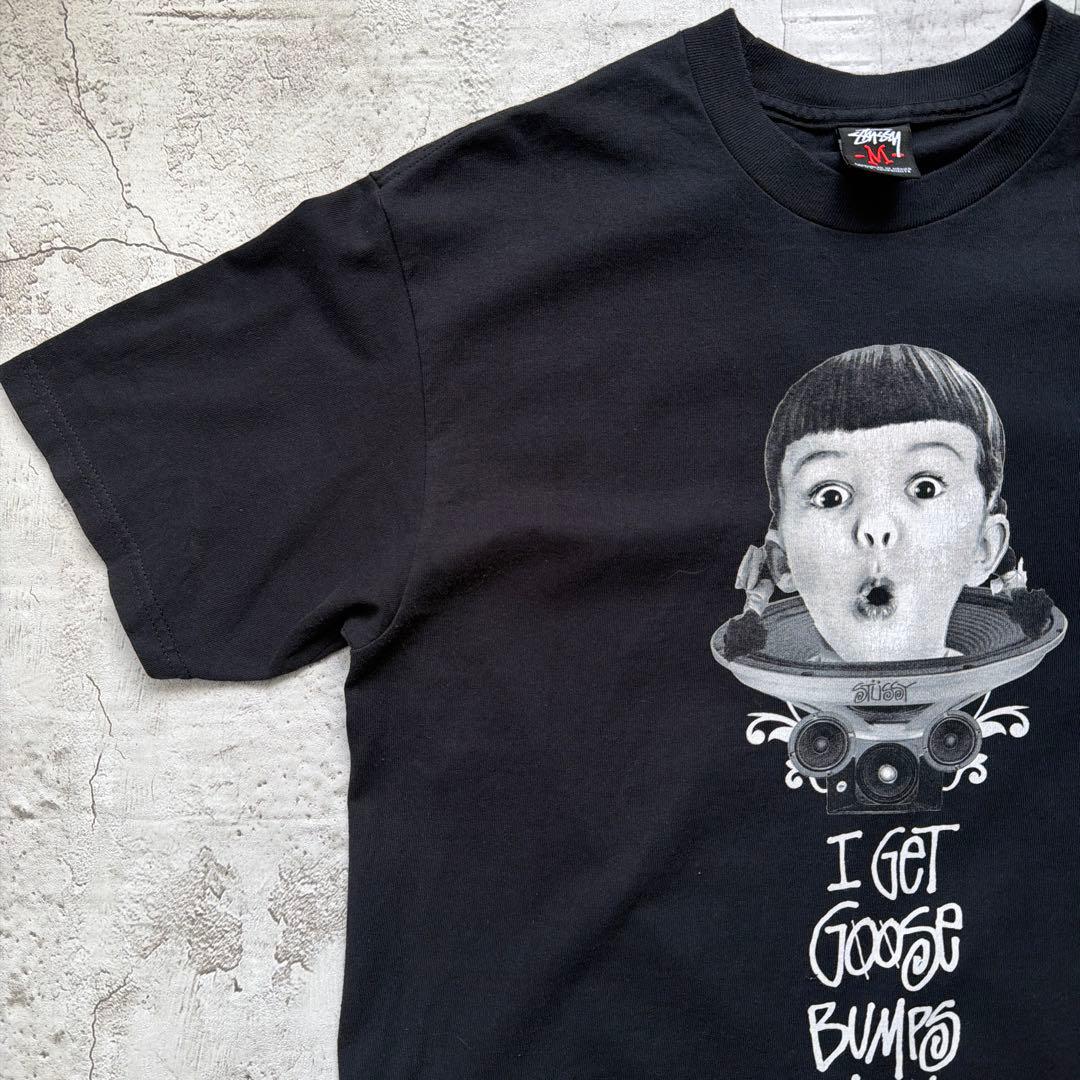 00s 初期 Stussy プリントTシャツ ブラック サイズM
