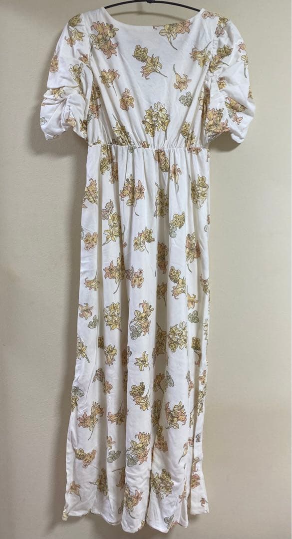 ジェラートピケ 花柄 カップ付きワンピース 新品未使用タグ付き