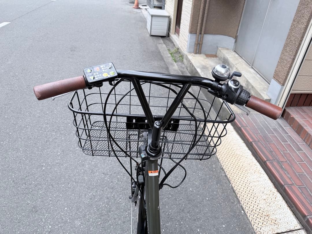 子供乗せ　パナソニック　電動アシスト自転車 ダークグレー 前バスケット付き