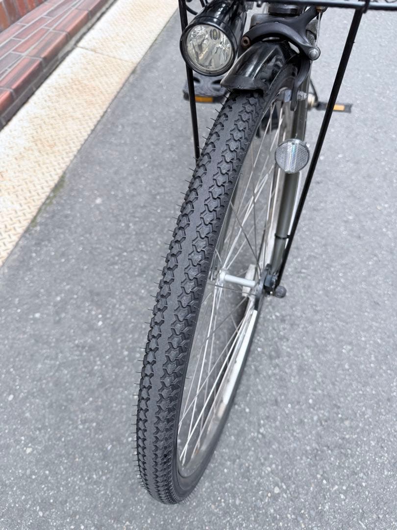 子供乗せ　パナソニック　電動アシスト自転車 ダークグレー 前バスケット付き