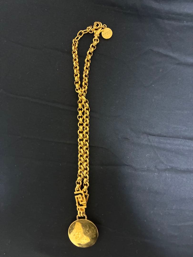 VERSACE ラメドゥーサクリスタルネックレス ゴールド