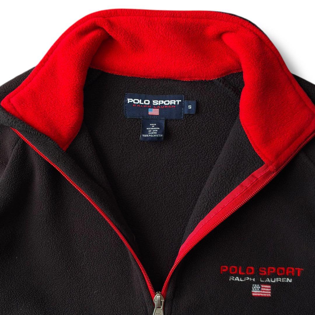 90s POLO SPORT“ブラック“フリース プルオーバー ラルフローレン