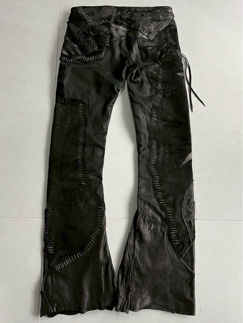 パンツ \"1vfudie\" S09-Panelled leather pants