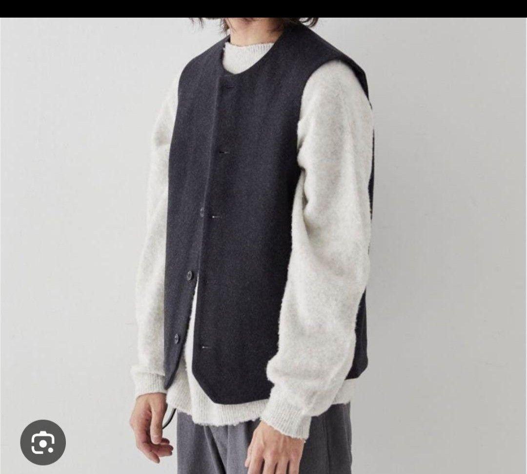 【廃盤品・完売品】confect ウールモッサークルーネックベスト 4 　濃紺