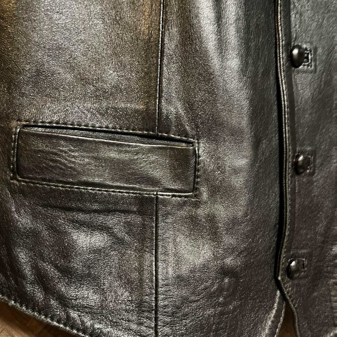 トップス 90s vintage leather vest & 70s badge