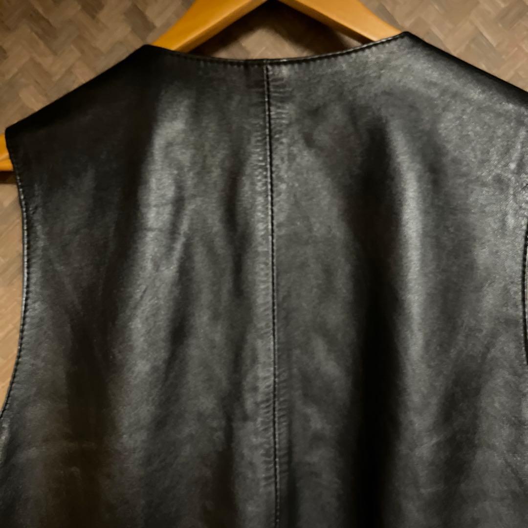 トップス 90s vintage leather vest & 70s badge