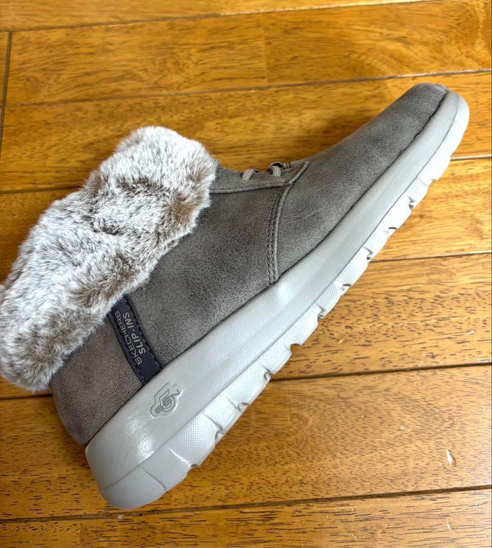 SKECHERS/スリップインズ ショートファーブーツ　25.0cm