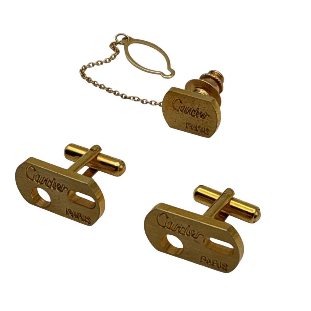 美品✨Cartier カルティエ カフス ネクタイピン セット ロゴ ゴールド