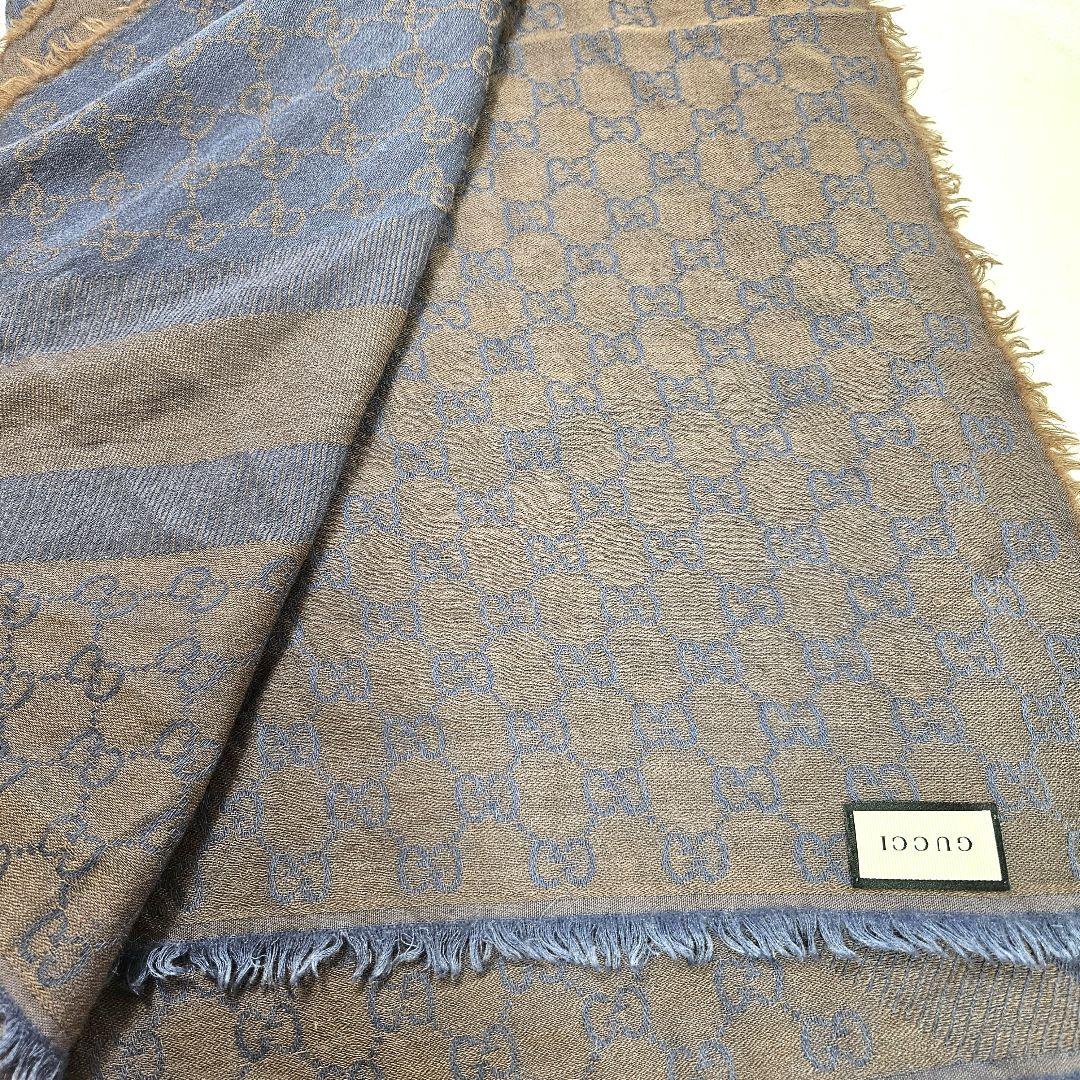 GUCCI グッチ GG ウール×シルク 大判ストール ショール