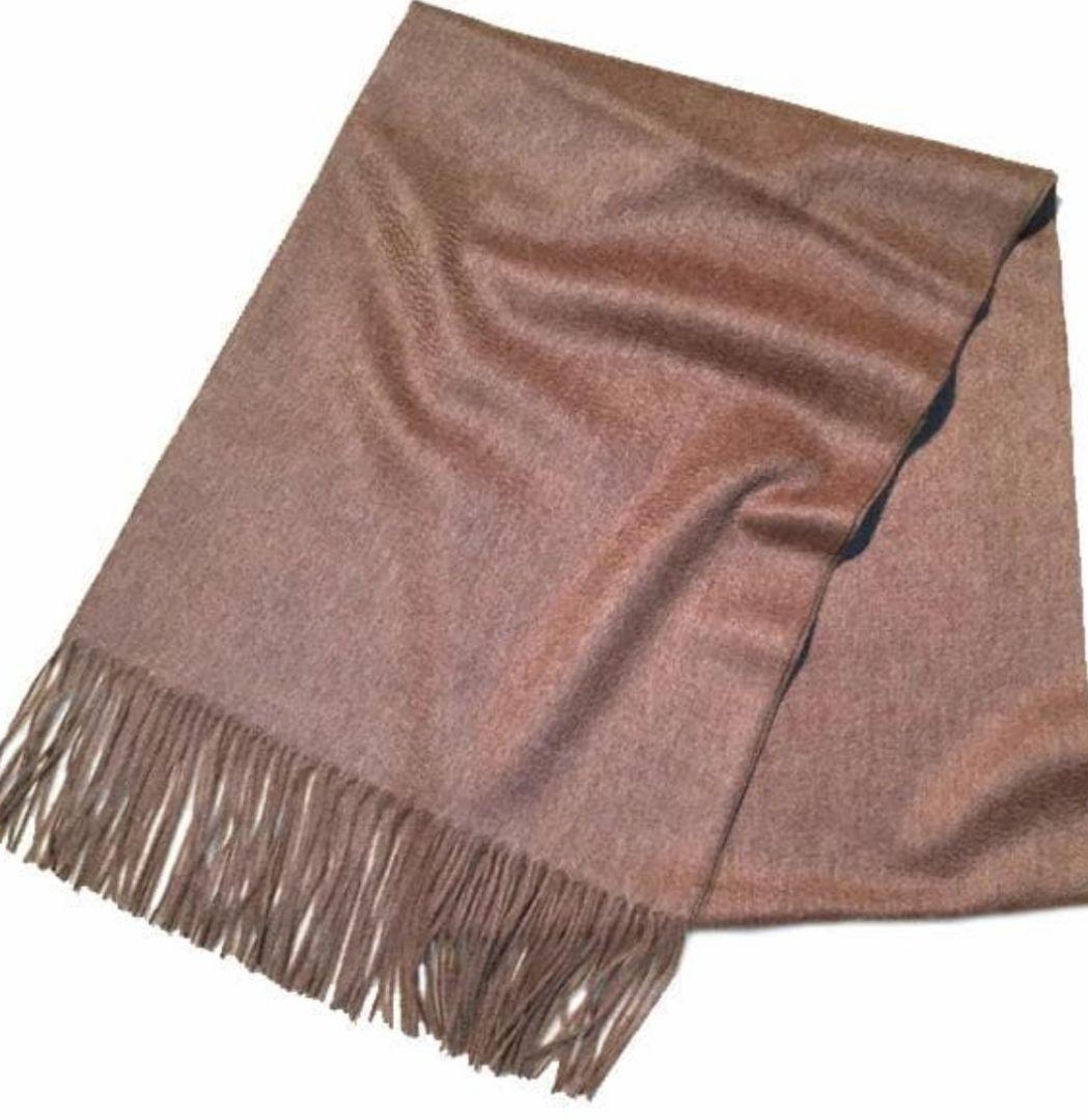 残り僅か値下70㎝×200超大判無染色100%カシミヤストールマフラーMOC新品
