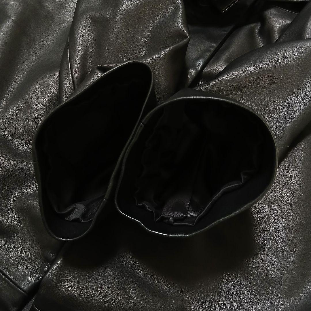 【極美品】COMME CA フォックスファー ベルト付ラムレザーロングコート