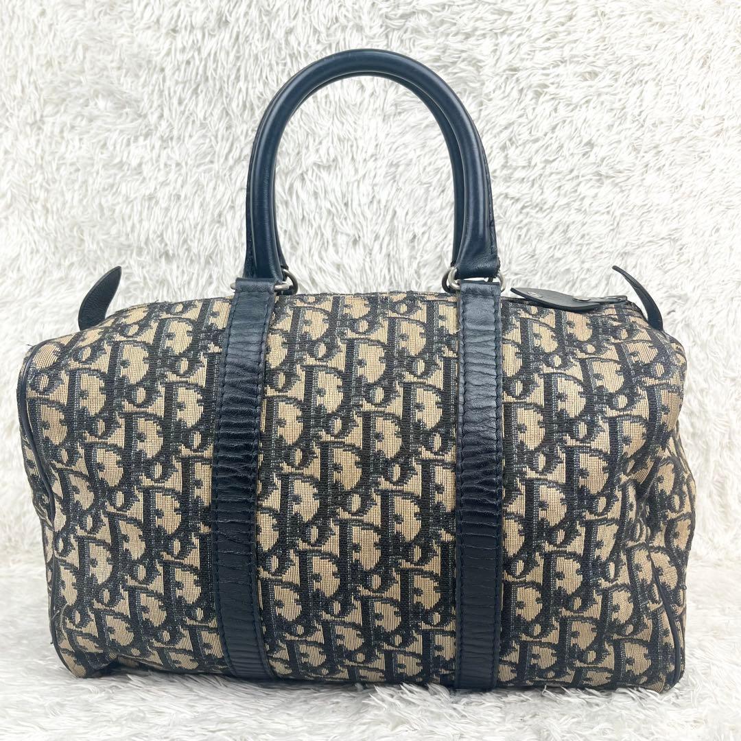 【美品】クリスチャンディオール トロッター ボストンバッグ ネイビー