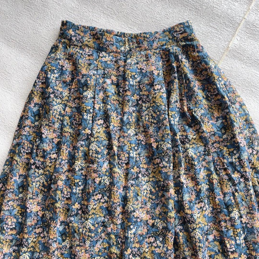 完売品　北欧暮らしの道具店　リバティプリントロングフレアスカート　Mサイズ