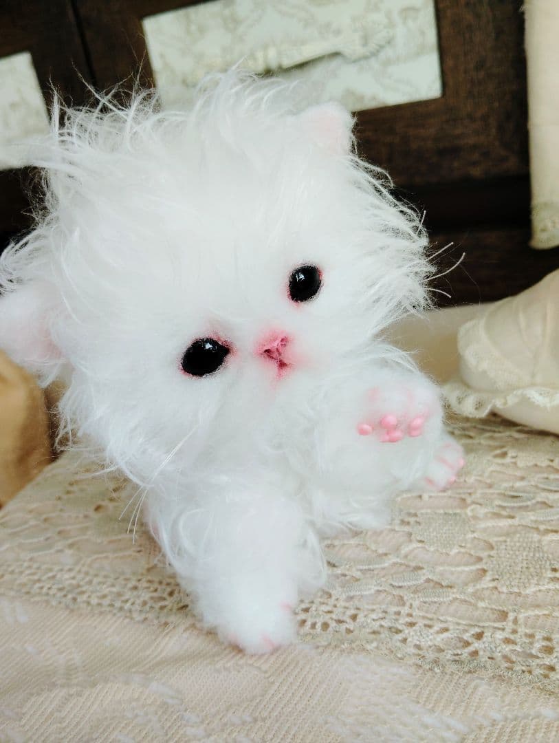 セルカークレックス子猫♡よちよち期♡癖っ毛のララちゃん♡アートドール♡ぬいぐるみ