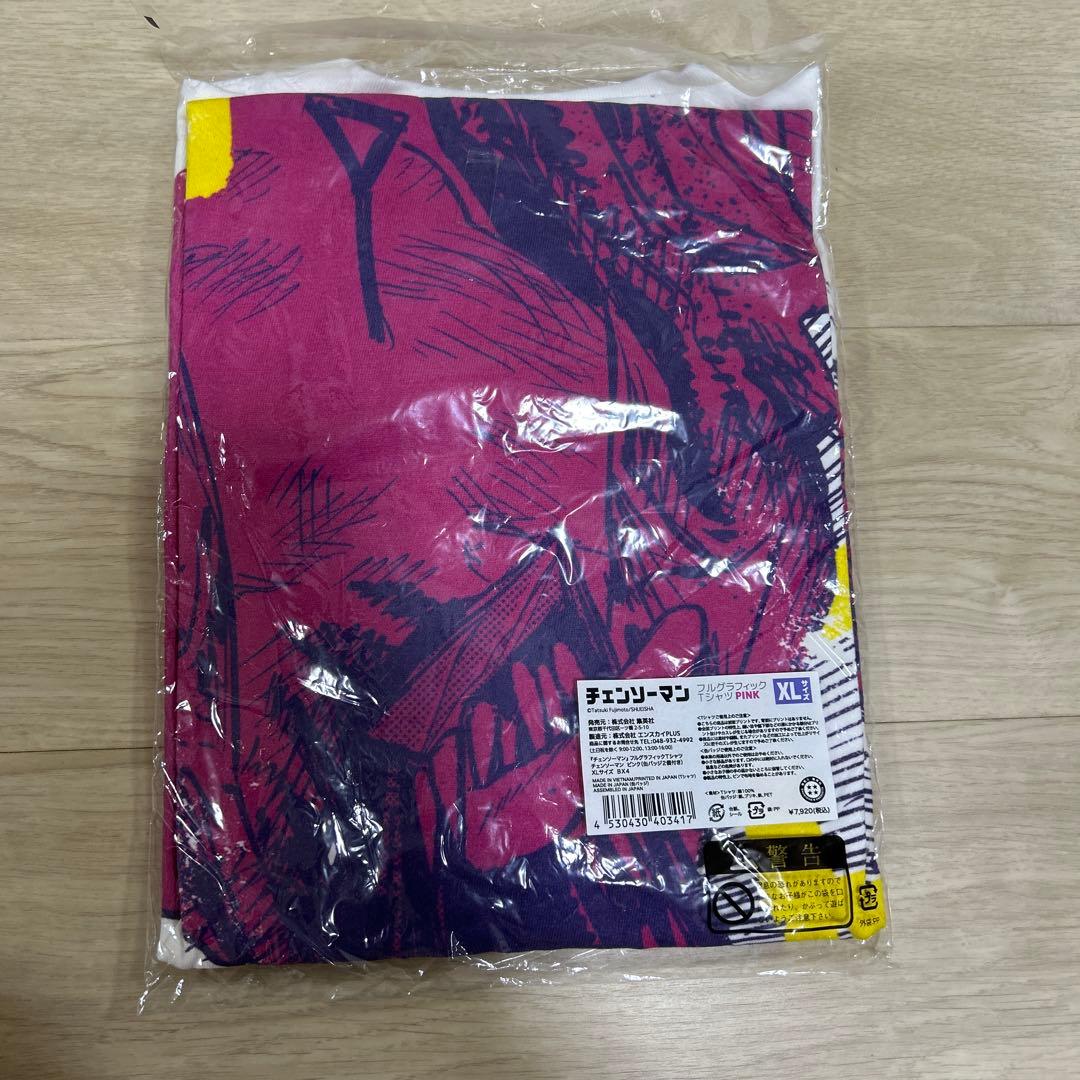 チェンソーマン　フルグラフィックTシャツ　PINK XL サイズ