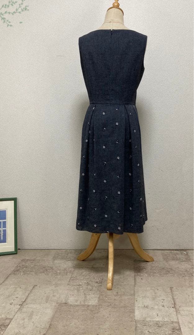 エムズグレイシー　M's GRACY 花刺繍ワンピース 40 グレー　謝恩会