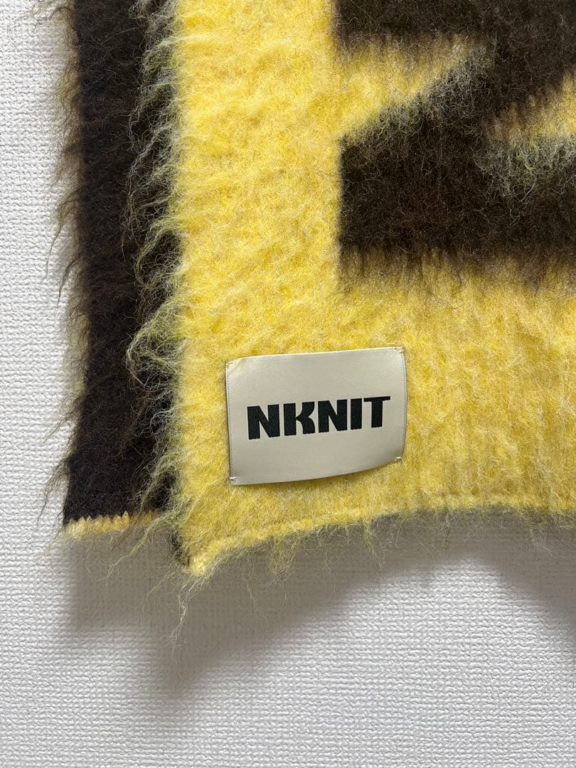 NKNIT マフラーshaggy logo KNIT long scarf