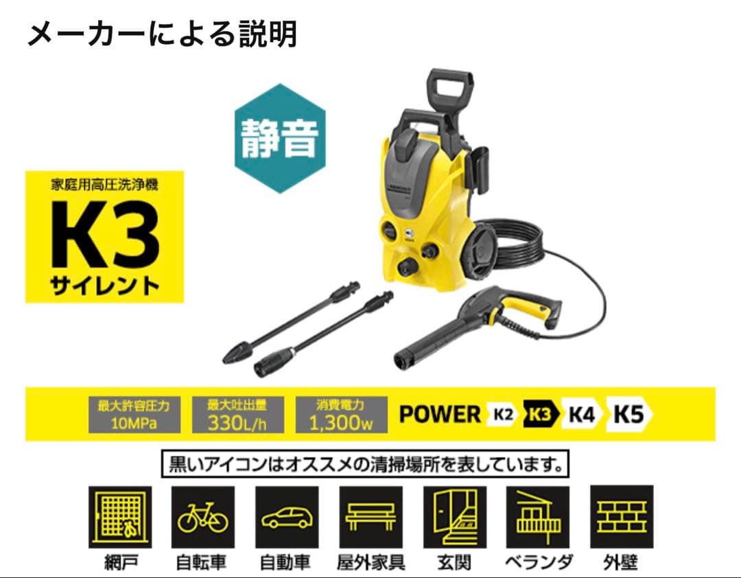 ケルヒャー(Karcher) 高圧洗浄機 K3サイレント(50Hz)