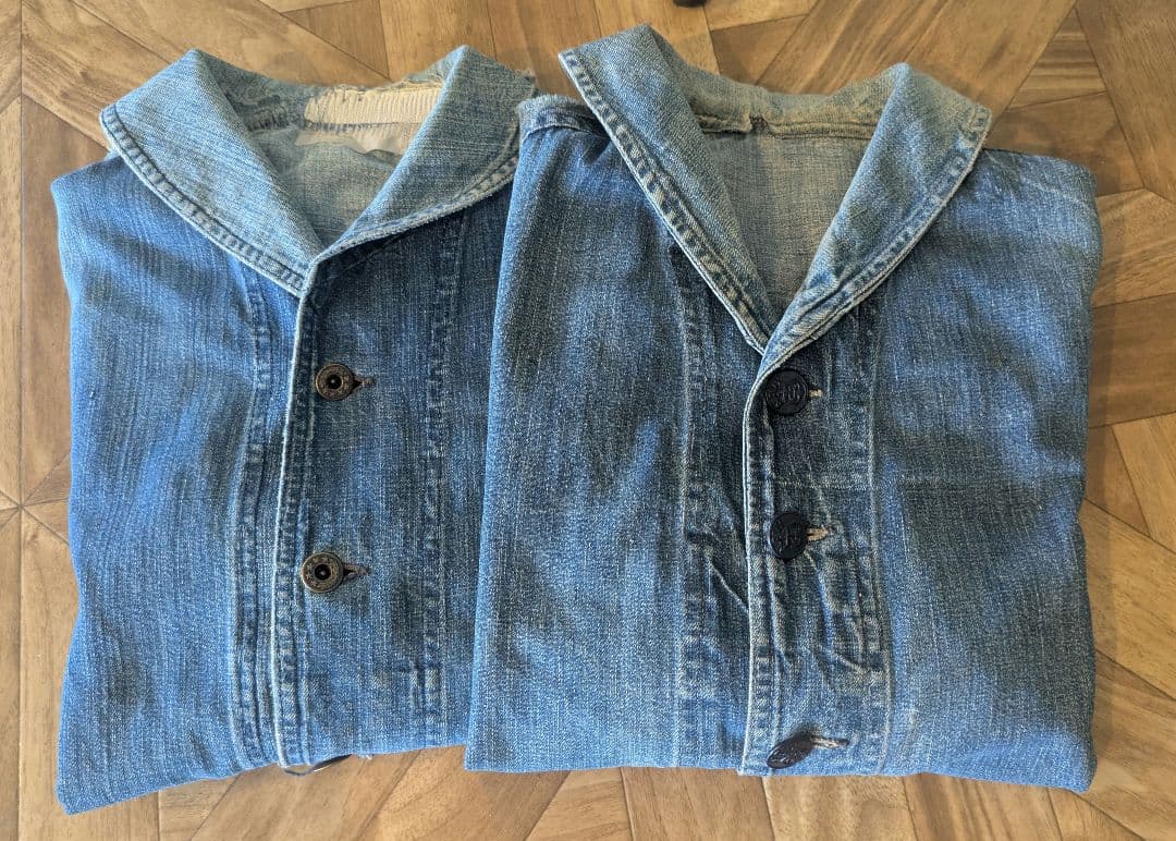 40's us navyショールカラー カバーオール ヘチマ襟 B