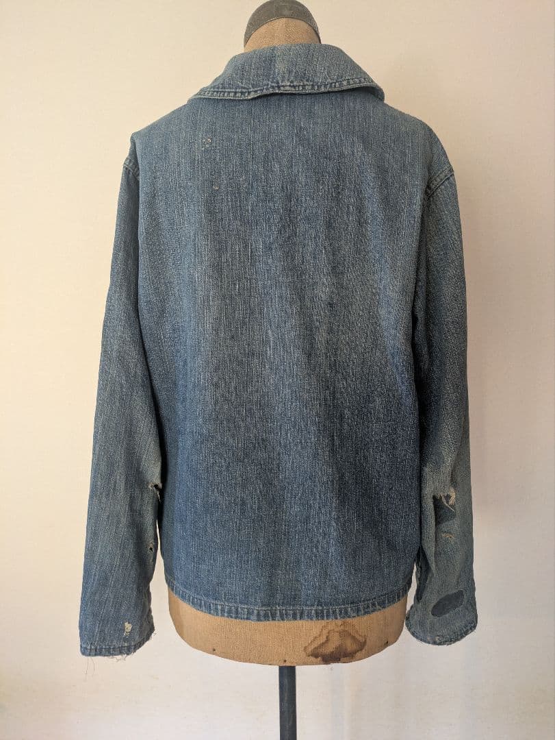 40's us navyショールカラー カバーオール ヘチマ襟 B