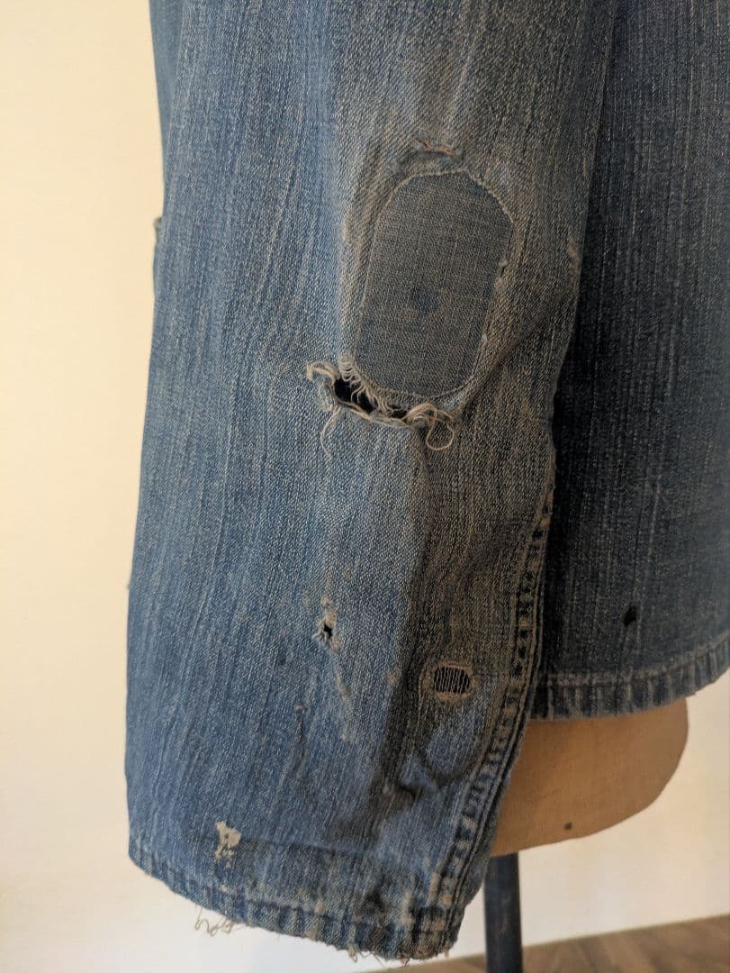 40's us navyショールカラー カバーオール ヘチマ襟 B